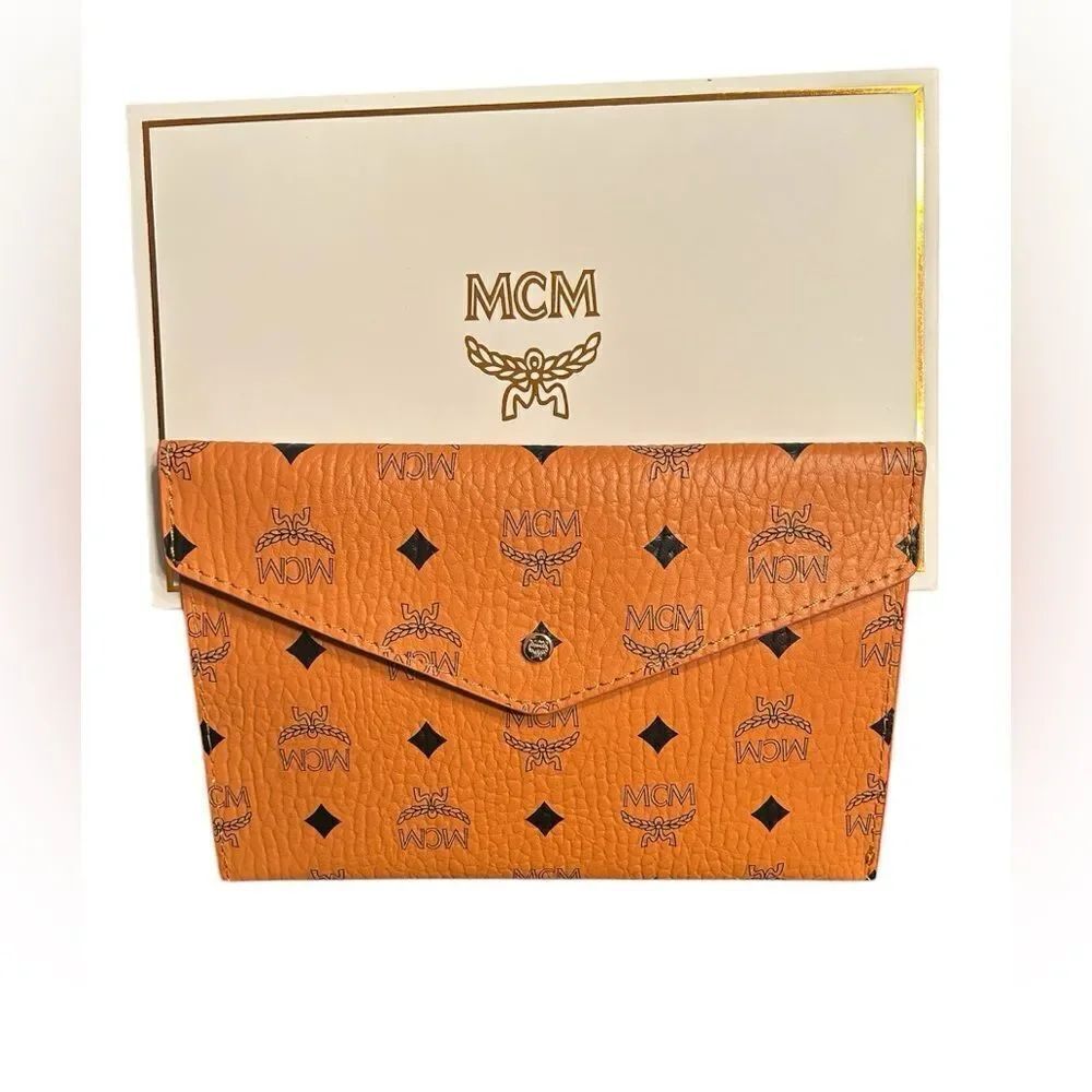 MCM Thin Envelope Clutch with Box